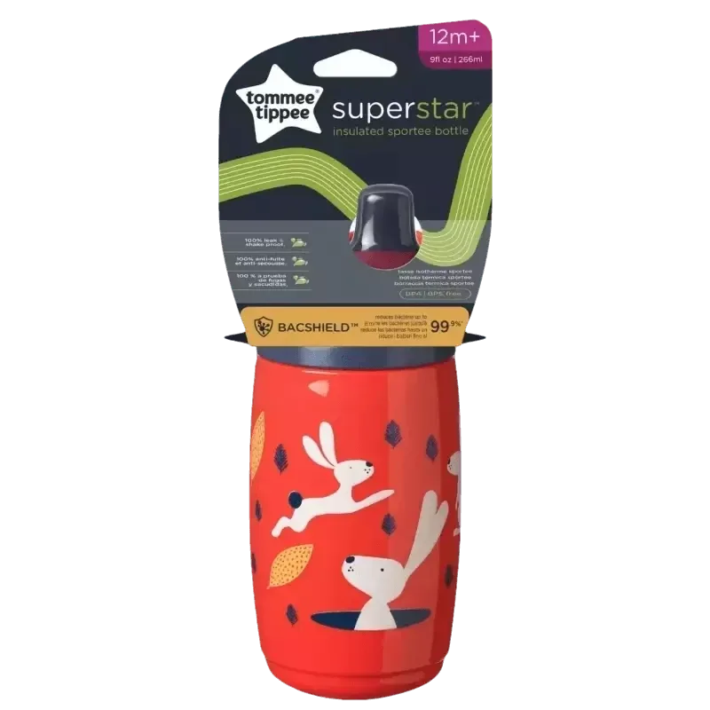 Tommee Tippee termo čaša sa sportskim usnikom i poklopcem, 266 ml, 12mj+