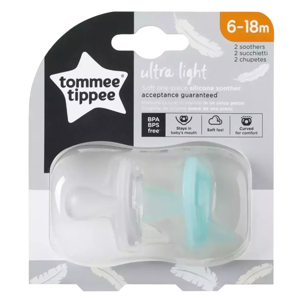 Tommee Tippee Duda varalica "ultra light" 6 - 18 mjeseci, 2 kom. (prozirna i tirkizna)