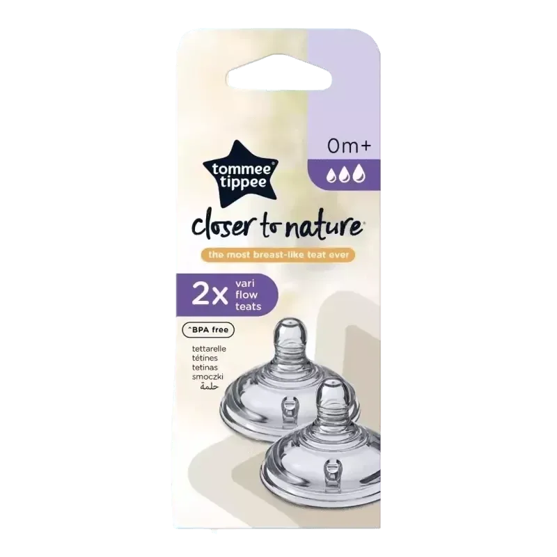 Tommee Tippee "Variflow" zamjenske dude  s  promjenjivim protokom, silikonske, 2 kom., 0+ mjeseci
