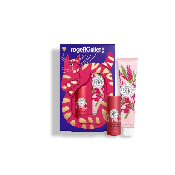 Roger&Gallet Gingembre Rouge set – krema za ruke 30 ml + balzam za usne 3,5 g